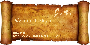 Jéger Andrea névjegykártya