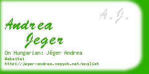 andrea jeger business card
