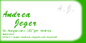 andrea jeger business card